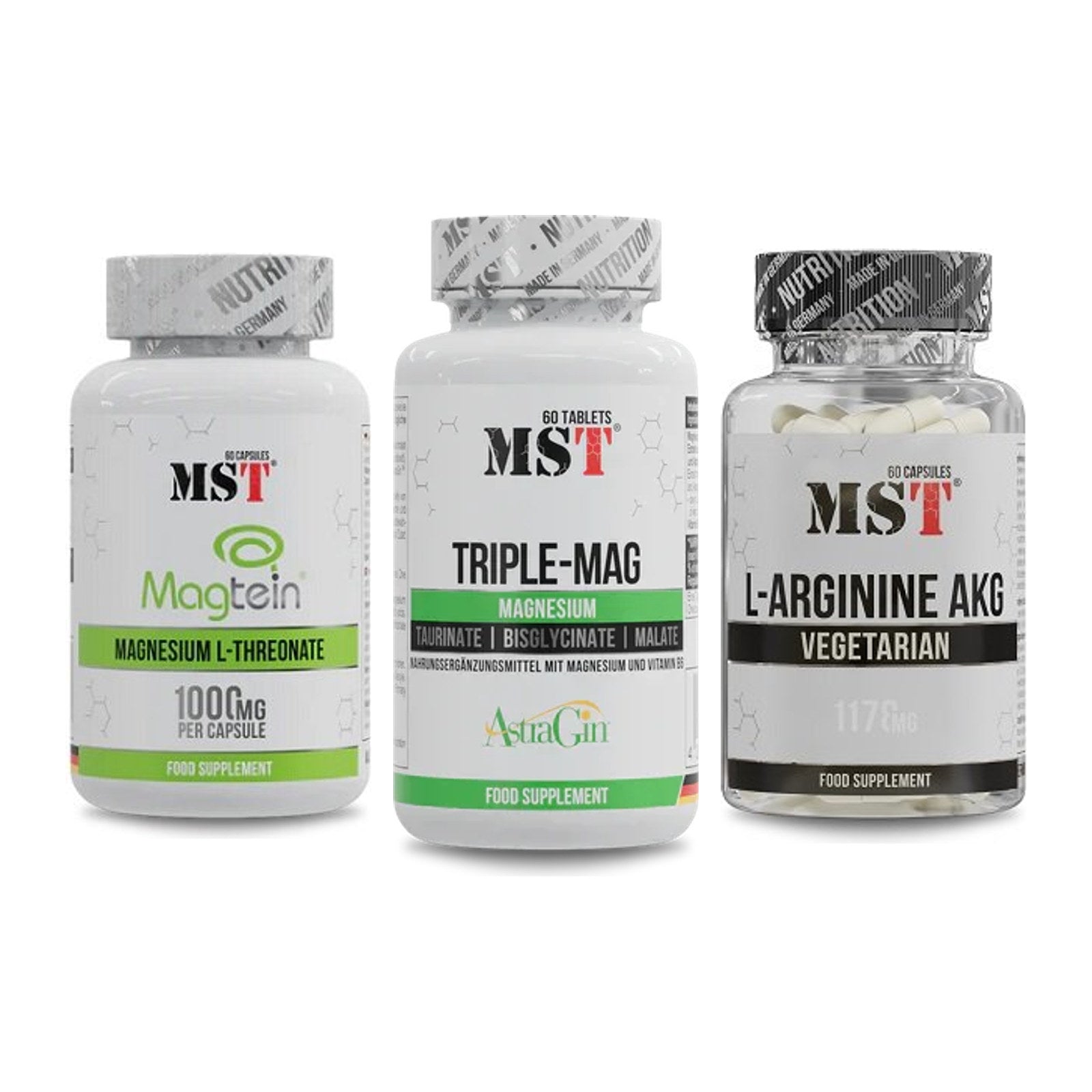 Ausdauer-Set: MST Magnesium + MST Tripple Mag + MST Arginin AAKG – alle enthaltenen Artikel