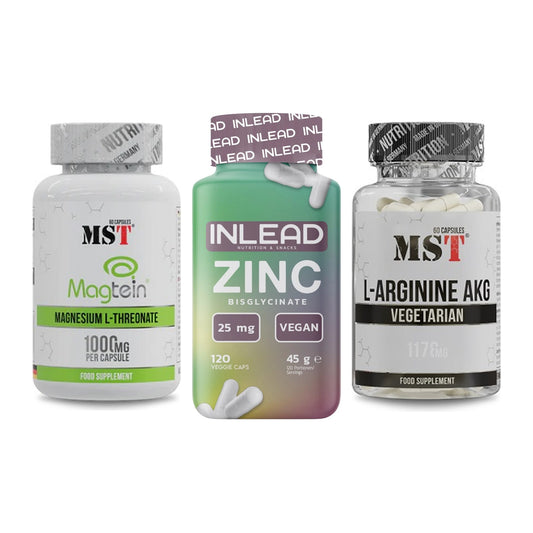 Ausdauer-Set: MST Magnesium + INLEAD Zink + MST Arginin AAKG – alle enthaltenen Artikel
