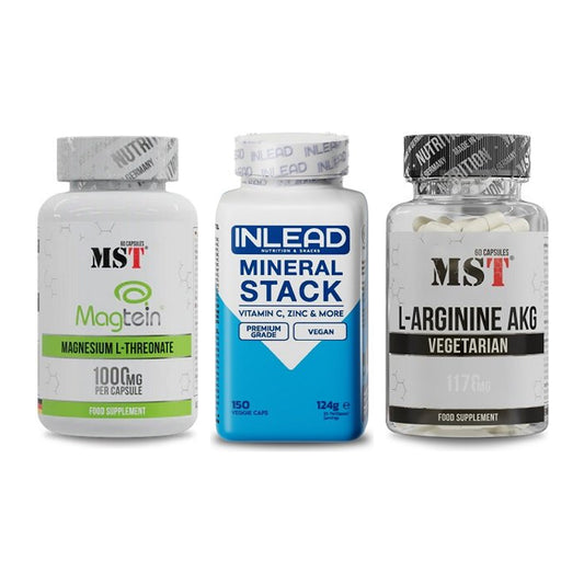 Ausdauer-Set: MST Magnesium + INLEAD Mineral + MST Arginin AAKG – alle enthaltenen Artikel