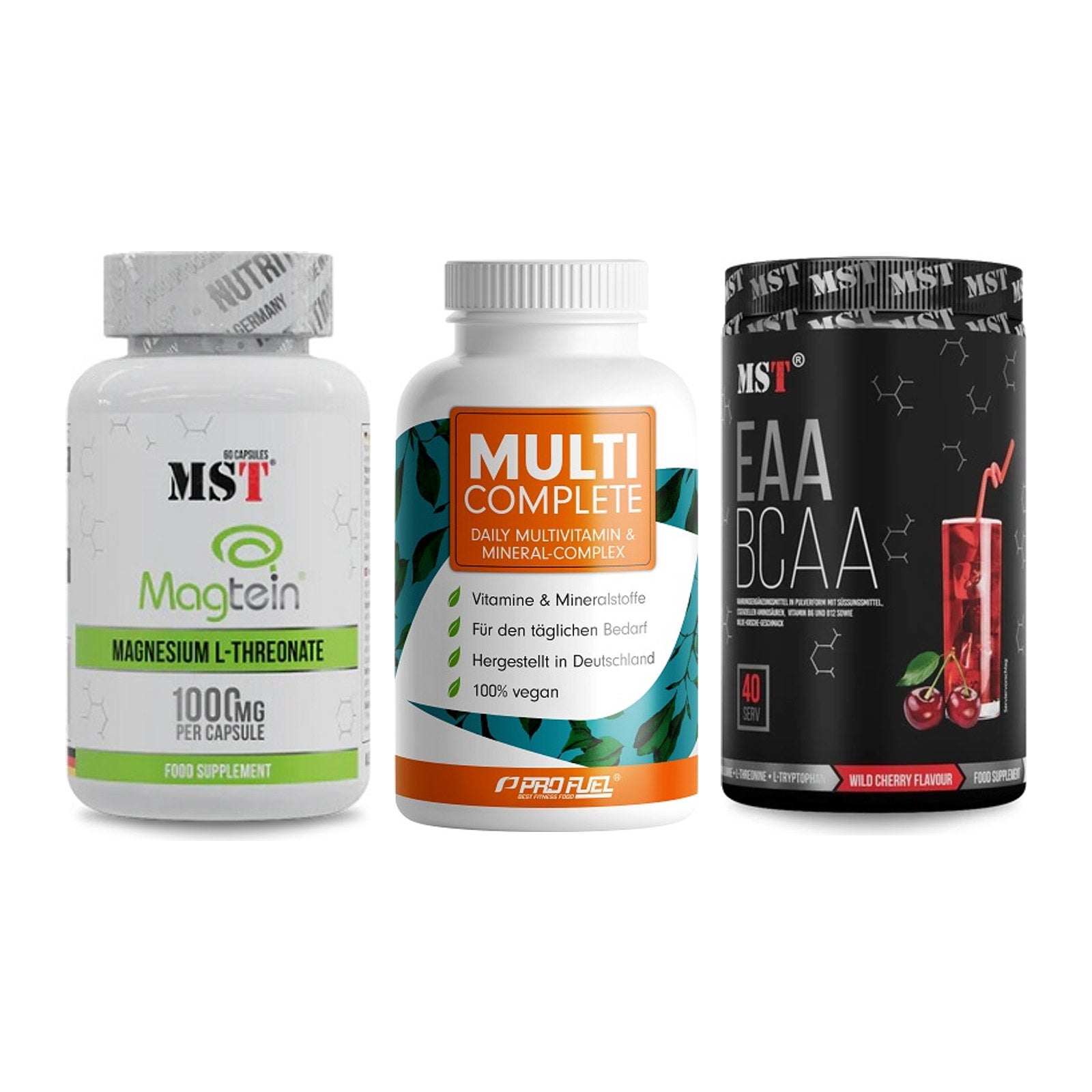 Ausdauer-Set: MST Magnesium + ProFuel MULTI + MST EAA & BCAA – alle enthaltenen Artikel