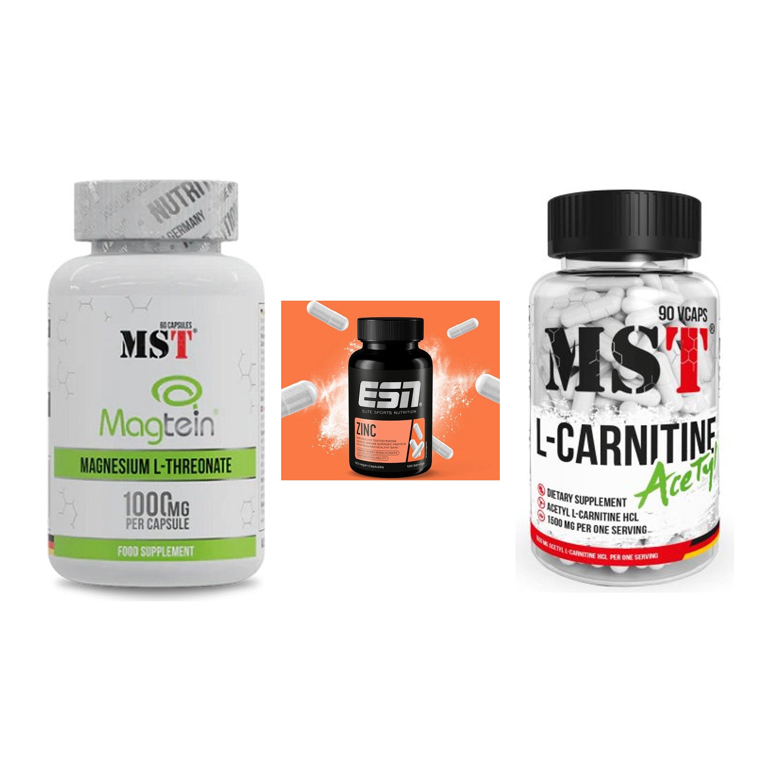 Ausdauer-Set: MST Magnesium + ESN Zinc + MST L-Carnitine – alle enthaltenen Artikel