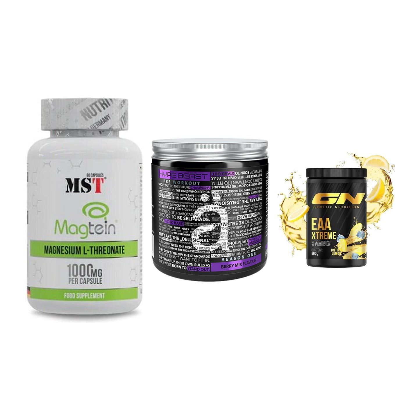 Ausdauer-Set: MST Magnesium + Nanosupps Hype + GN EAA Xtreme – alle enthaltenen Artikel
