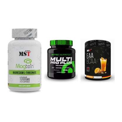 Ausdauer-Set: MST Magnesium + Scitec Multi Pro + MST EAA & BCAA – alle enthaltenen Artikel