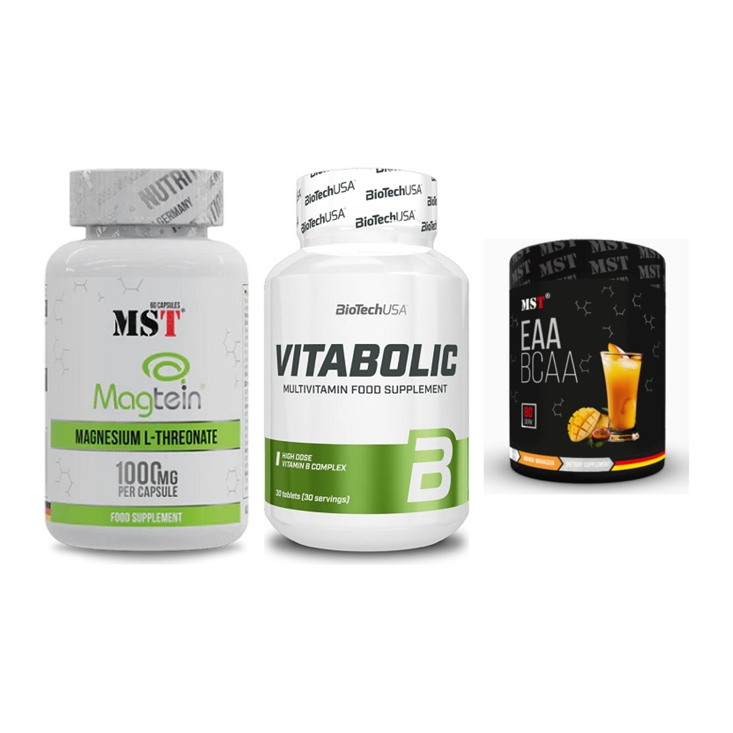 Ausdauer-Set: MST Magnesium + BioTech Vitaboli + MST EAA & BCAA – alle enthaltenen Artikel