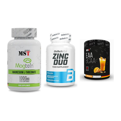 Ausdauer-Set: MST Magnesium + BioTech Zinc Duo + MST EAA & BCAA – alle enthaltenen Artikel
