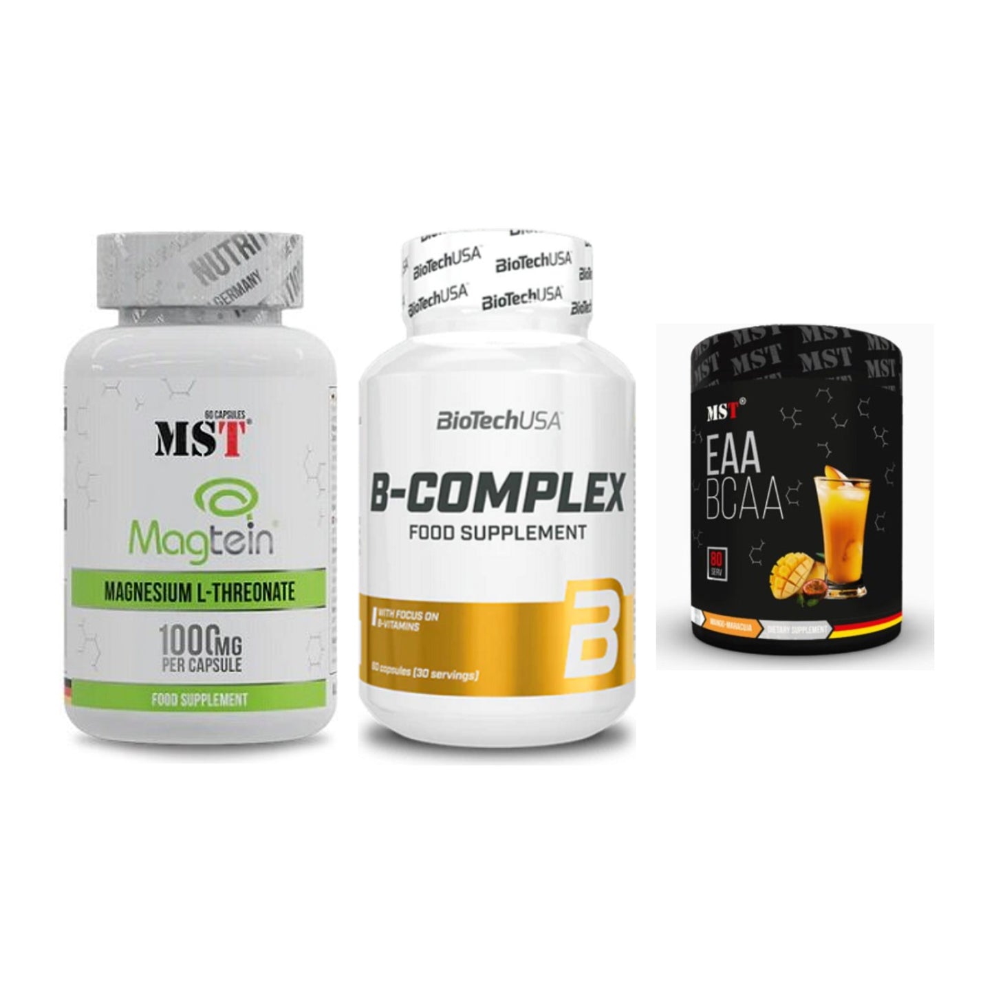 Ausdauer-Set: MST Magnesium + BioTech B + MST EAA & BCAA – alle enthaltenen Artikel