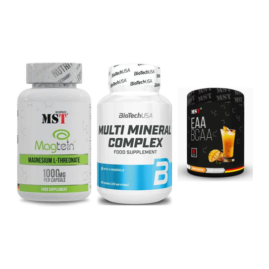 Ausdauer-Set: MST Magnesium + BioTech Multi + MST EAA & BCAA – alle enthaltenen Artikel