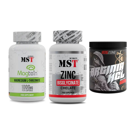 Ausdauer-Set: MST Magnesium + MST Zinc Chelate + Big Zone Arginin – alle enthaltenen Artikel