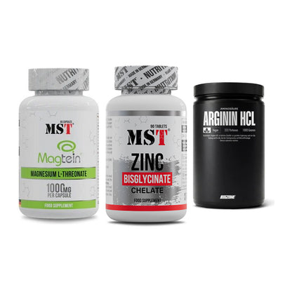 Ausdauer-Set: MST Magnesium + MST Zinc Chelate + Big Zone L-Argin – alle enthaltenen Artikel