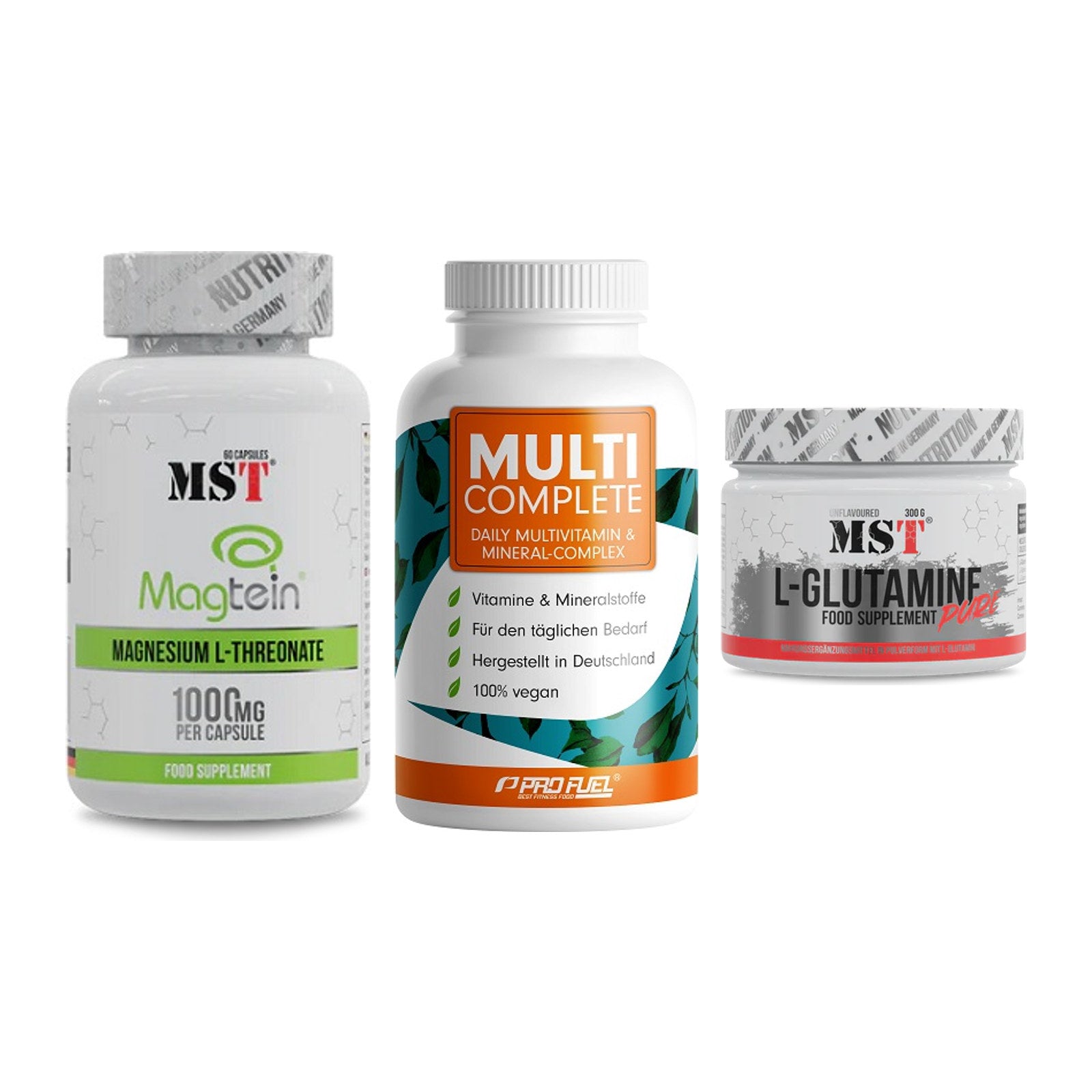 Ausdauer-Set: MST Magnesium + ProFuel MULTI + MST Glutamine – alle enthaltenen Artikel