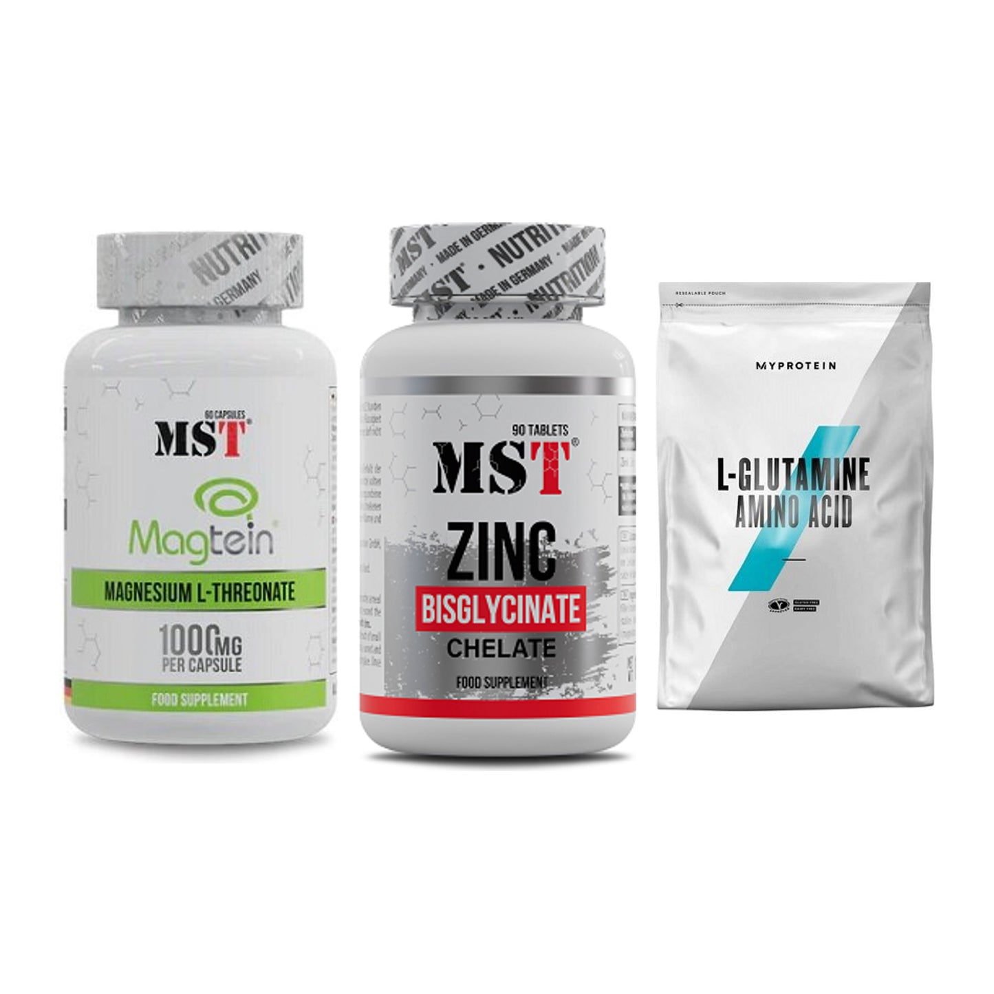 Ausdauer-Set: MST Magnesium + MST Zinc Chelate + MyProtein – alle enthaltenen Artikel