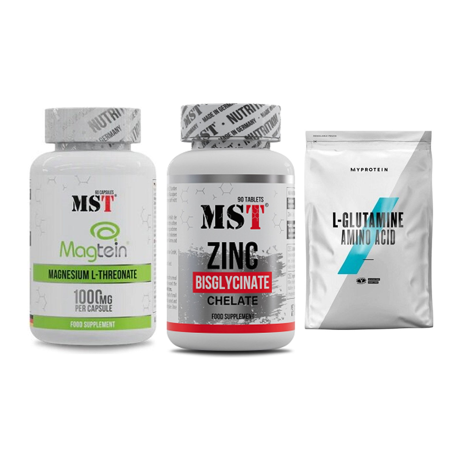 Ausdauer-Set: MST Magnesium + MST Zinc Chelate + MyProtein – alle enthaltenen Artikel