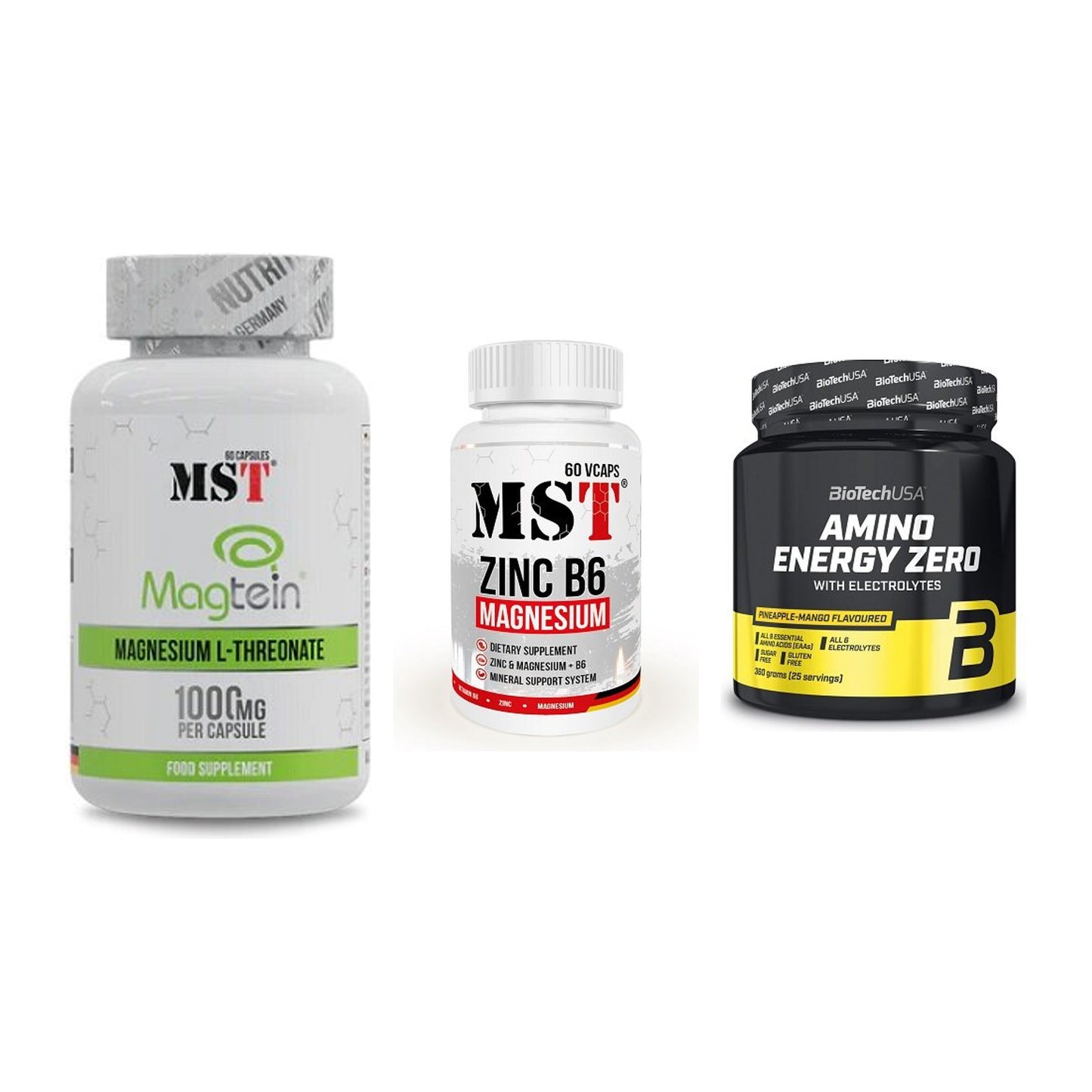 Ausdauer-Set: MST Magnesium + MST Zinc + BioTech Amino – alle enthaltenen Artikel
