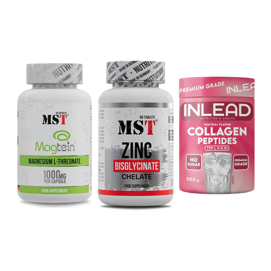 Ausdauer-Set: MST Magnesium + MST Zinc Chelate + INLEAD Collagen – alle enthaltenen Artikel
