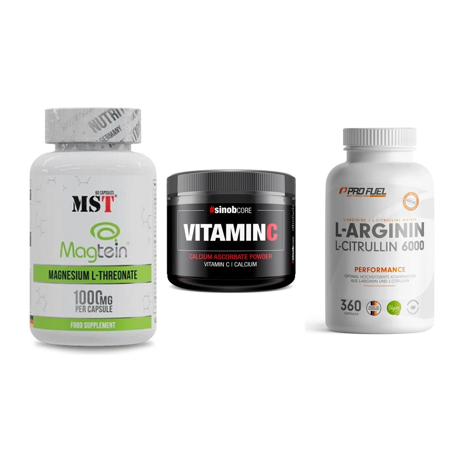 Ausdauer-Set: MST Magnesium + Sinob Vitamin C + ProFuel L-Argini – alle enthaltenen Artikel