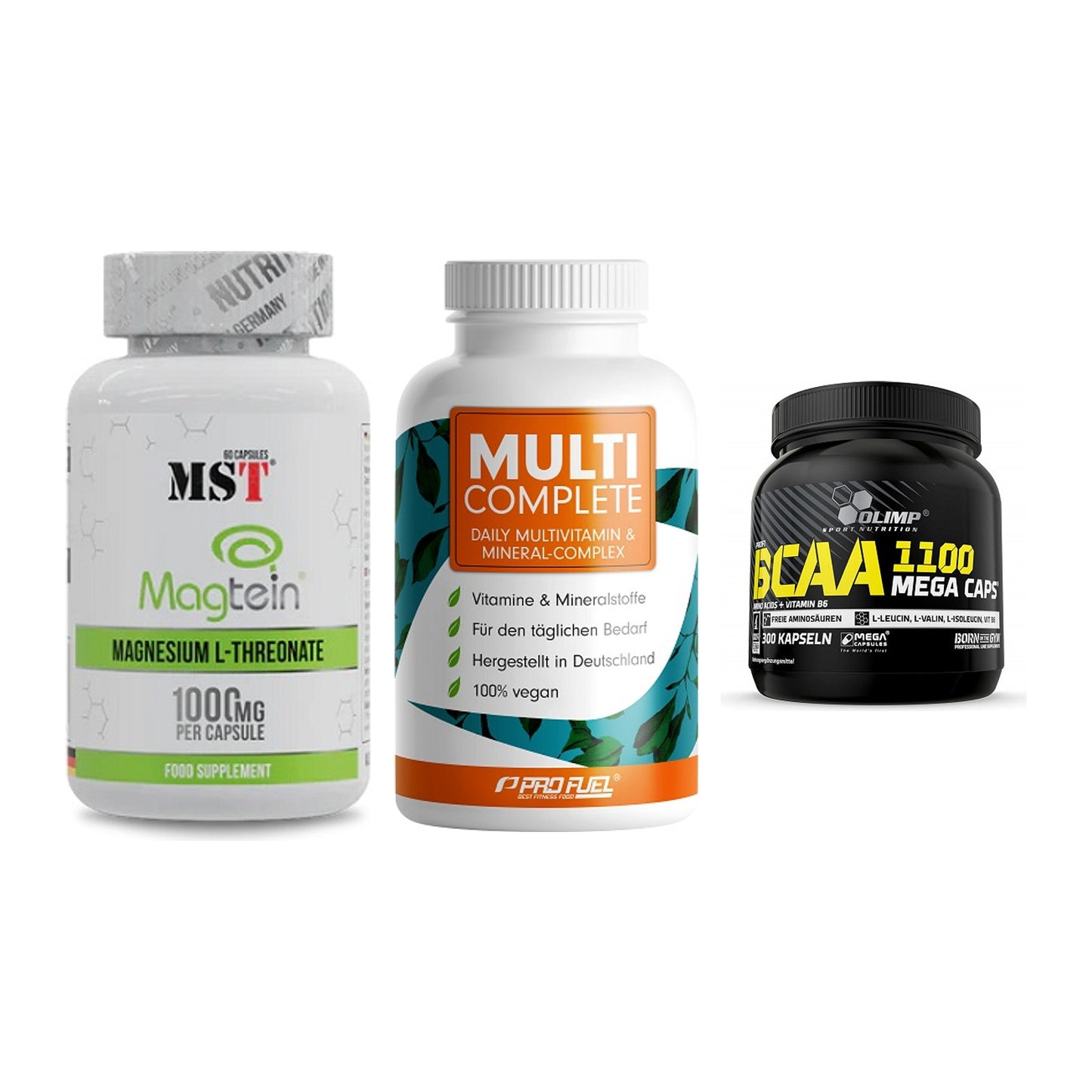 Ausdauer-Set: MST Magnesium + ProFuel MULTI + Olimp BCAA Mega – alle enthaltenen Artikel