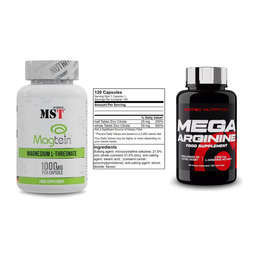 Ausdauer-Set: MST Magnesium + GN Zinc Citrate + Scitec Mega – alle enthaltenen Artikel