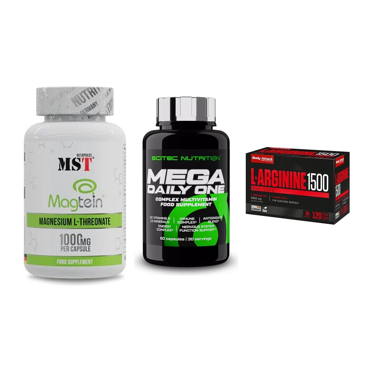 Ausdauer-Set: MST Magnesium + Scitec Mega + Body Attack – alle enthaltenen Artikel