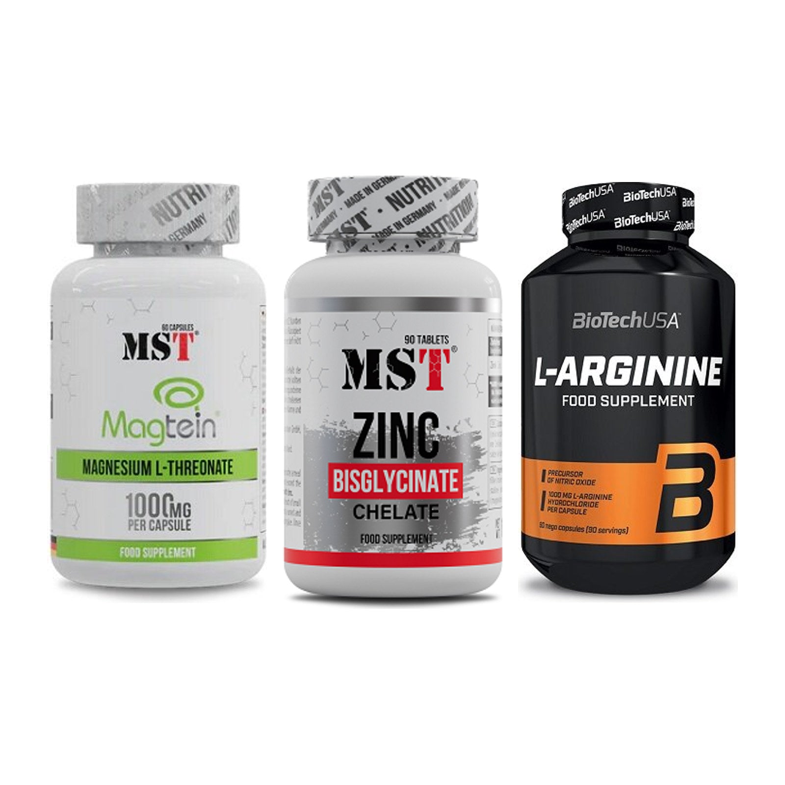 Ausdauer-Set: MST Magnesium + MST Zinc Chelate + BioTech L-Argini – alle enthaltenen Artikel