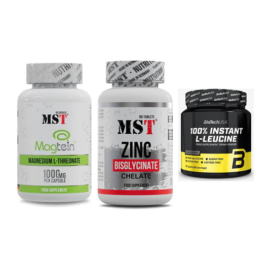 Ausdauer-Set: MST Magnesium + MST Zinc Chelate + BioTech 100% – alle enthaltenen Artikel