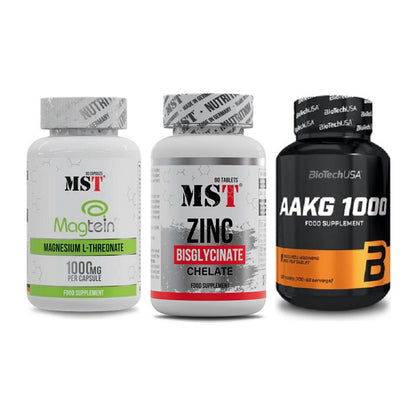 Ausdauer-Set: MST Magnesium + MST Zinc Chelate + BioTech AAKG – alle enthaltenen Artikel