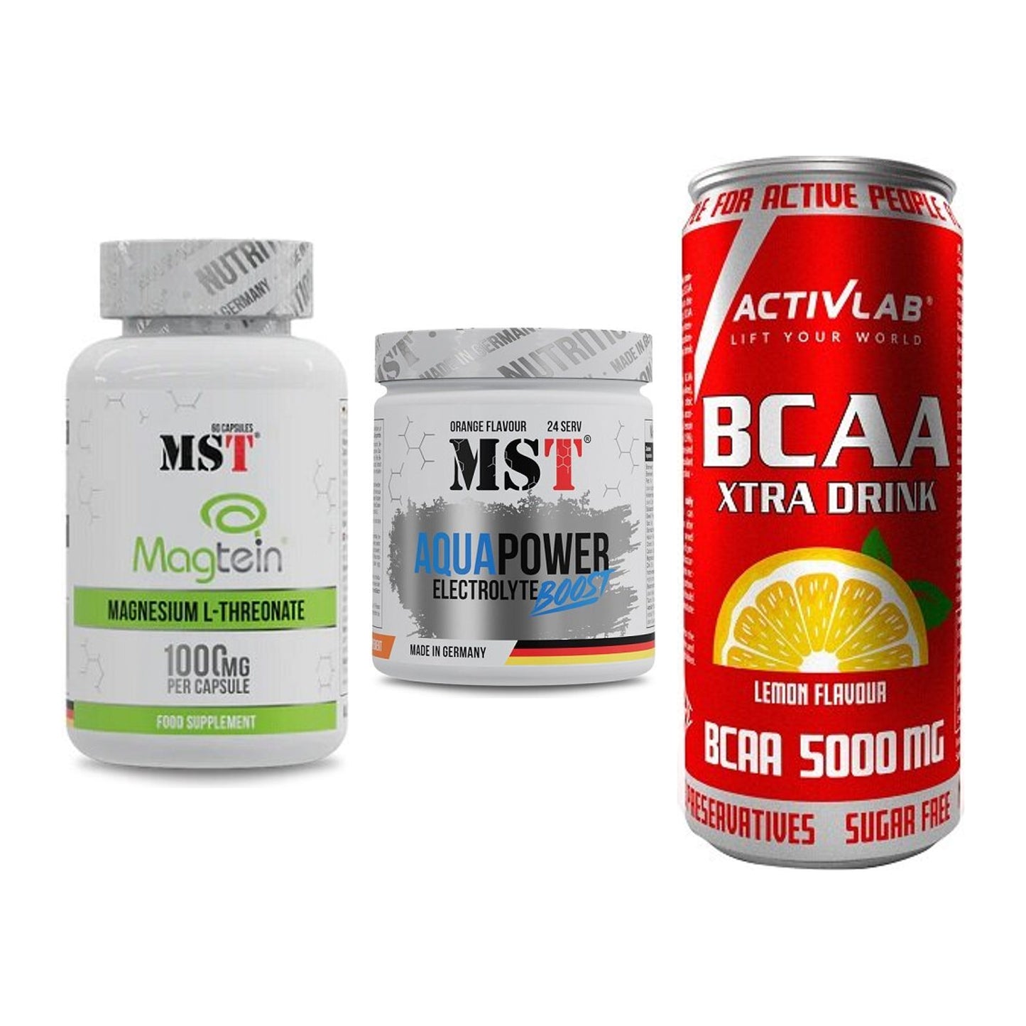 Ausdauer-Set: MST Magnesium + MST Aqua Power + Activlab BCAA – alle enthaltenen Artikel