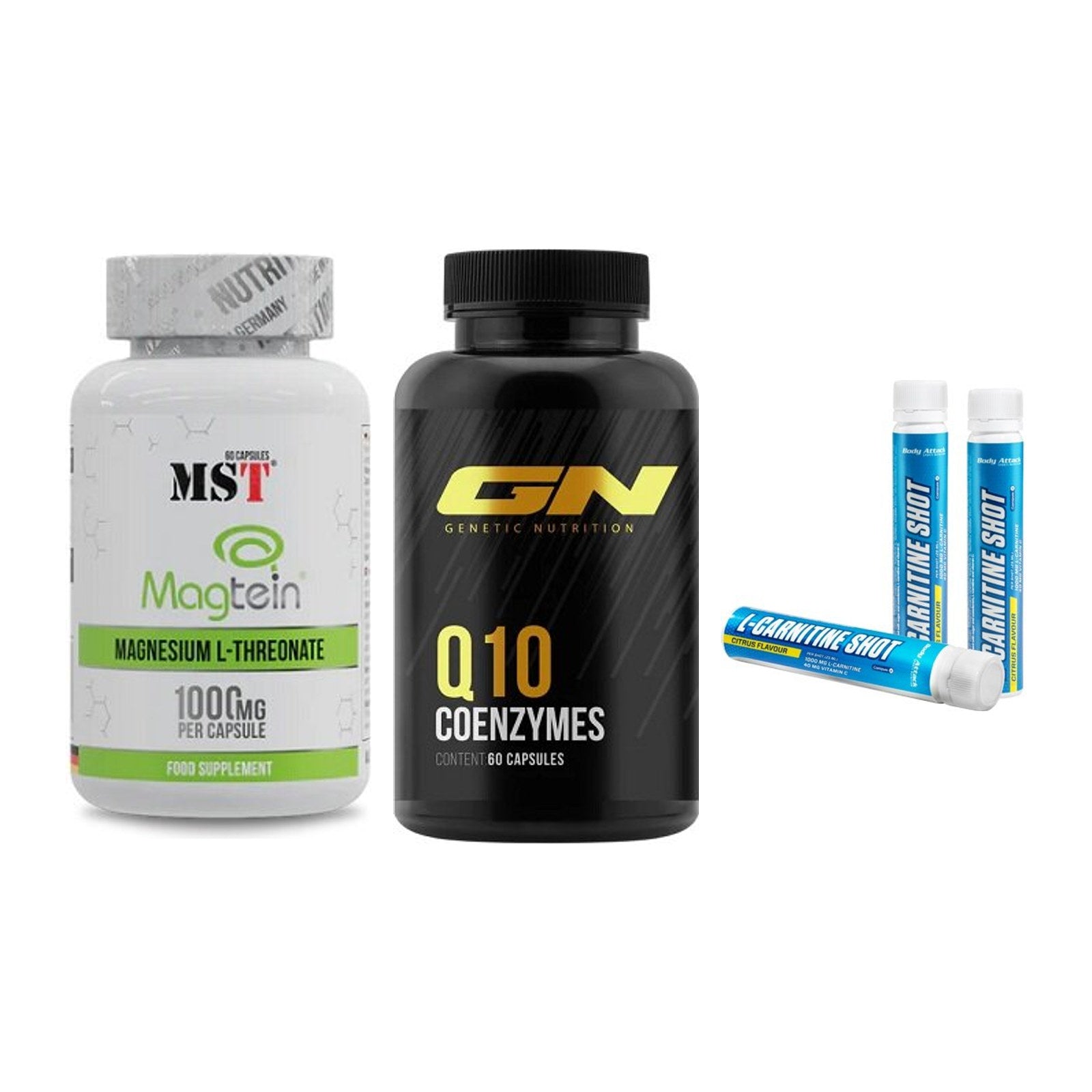 Ausdauer-Set: MST Magnesium + GN Q10 Health + Body Attack – alle enthaltenen Artikel