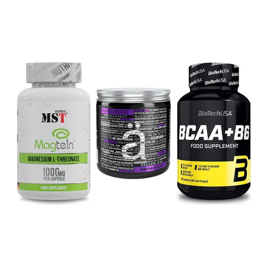 Ausdauer-Set: MST Magnesium + Nanosupps Hype + BioTech BCAA+B6 – alle enthaltenen Artikel