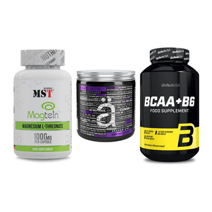 Ausdauer-Set: MST Magnesium + Nanosupps Hype + BioTech BCAA+B6 – alle enthaltenen Artikel