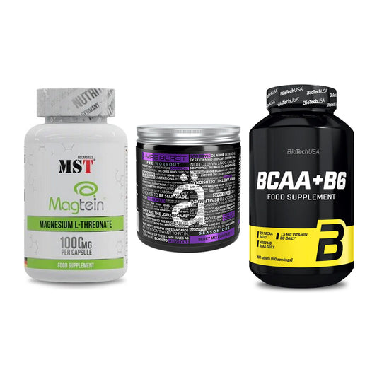 Ausdauer-Set: MST Magnesium + Nanosupps Hype + BioTech BCAA+B6 – alle enthaltenen Artikel