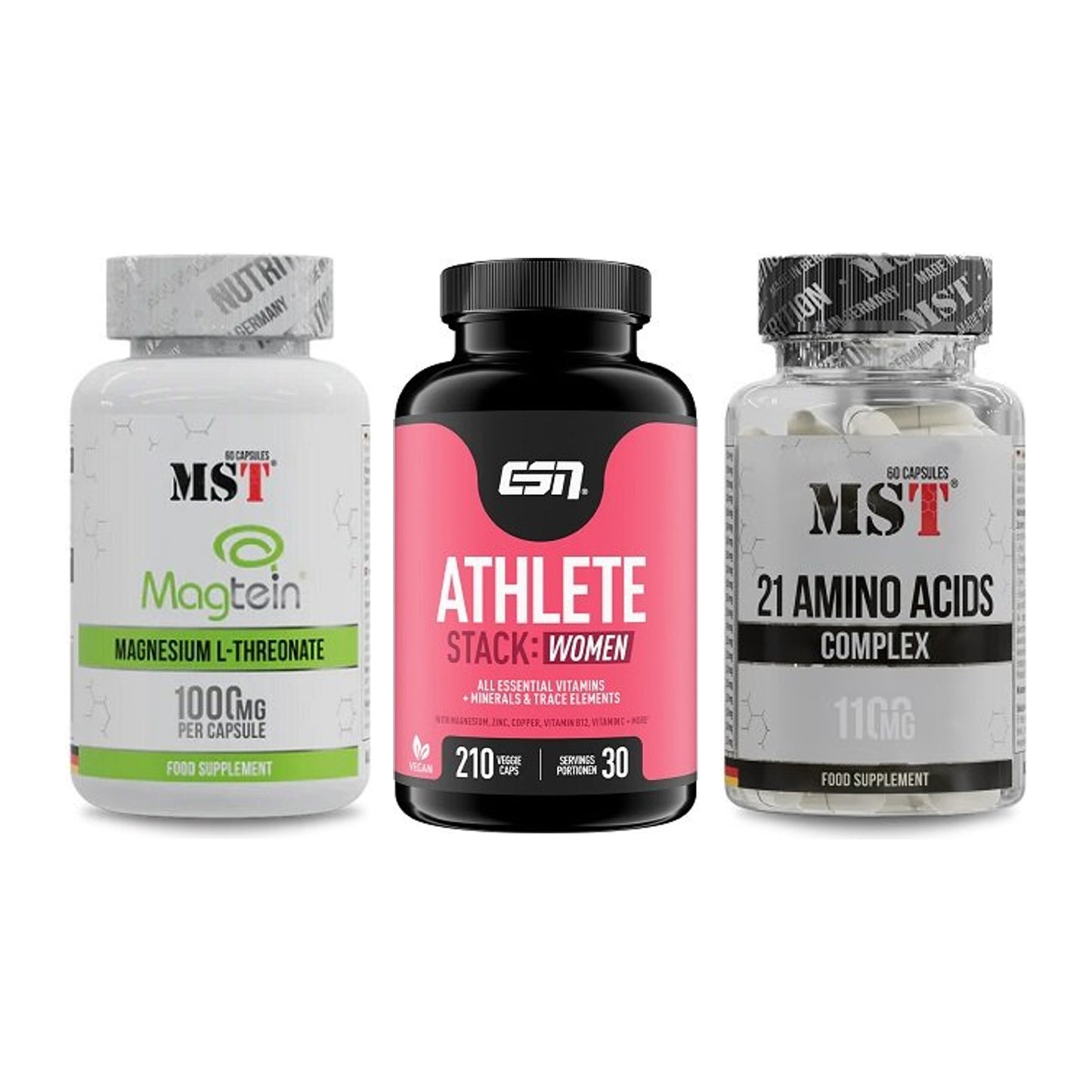 Ausdauer-Set: MST Magnesium + ESN Athlete + MST 21 Amino – alle enthaltenen Artikel