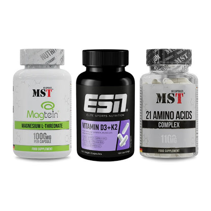 Ausdauer-Set: MST Magnesium + ESN Vitamin D3 + MST 21 Amino – alle enthaltenen Artikel