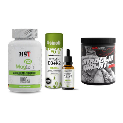 Ausdauer-Set: MST Magnesium + Sinob Vitamin D3 + Big Zone Citrull – alle enthaltenen Artikel