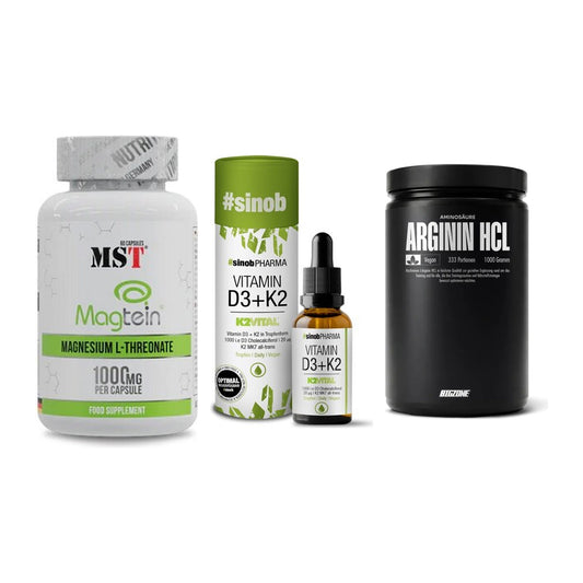 Ausdauer-Set: MST Magnesium + Sinob Vitamin D3 + Big Zone L-Argin – alle enthaltenen Artikel
