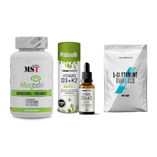 Ausdauer-Set: MST Magnesium + Sinob Vitamin D3 + MyProtein – alle enthaltenen Artikel