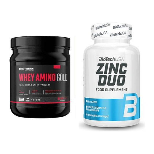 Basis-Set: Body Attack Whey Amino Gold + BioTech Zinc Duo – alle enthaltenen Artikel