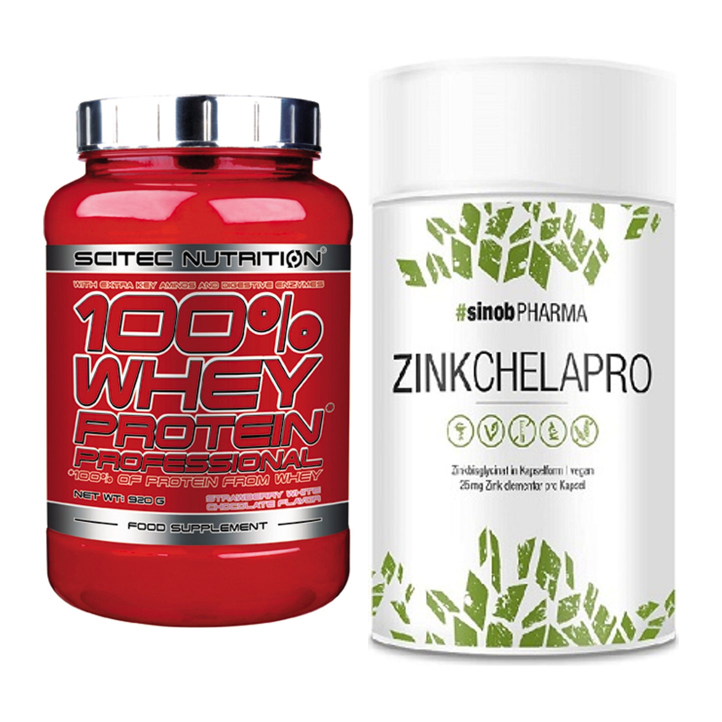 Basis-Set: Scitec 100% Whey Professional + Sinob Zink Chelapro – alle enthaltenen Artikel