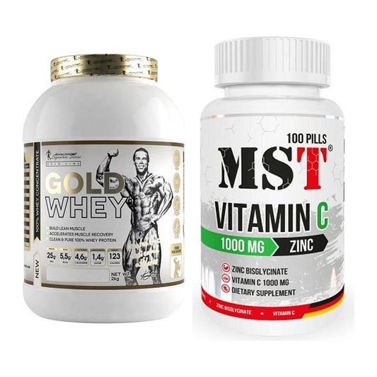 Basis-Set: Kevin Levrone Gold Whey + MST Vitamin C 1000 + Zinc 100 – alle enthaltenen Artikel
