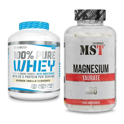 Basis-Set: BioTech 100% Pure Whey + MST Magnesium Taurat – alle enthaltenen Artikel