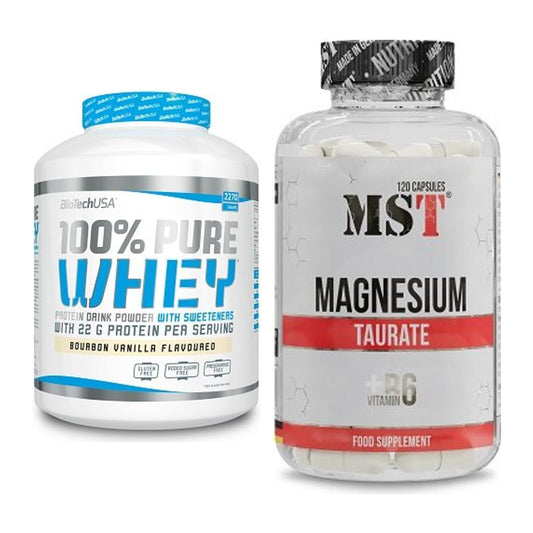 Basis-Set: BioTech 100% Pure Whey + MST Magnesium Taurat – alle enthaltenen Artikel