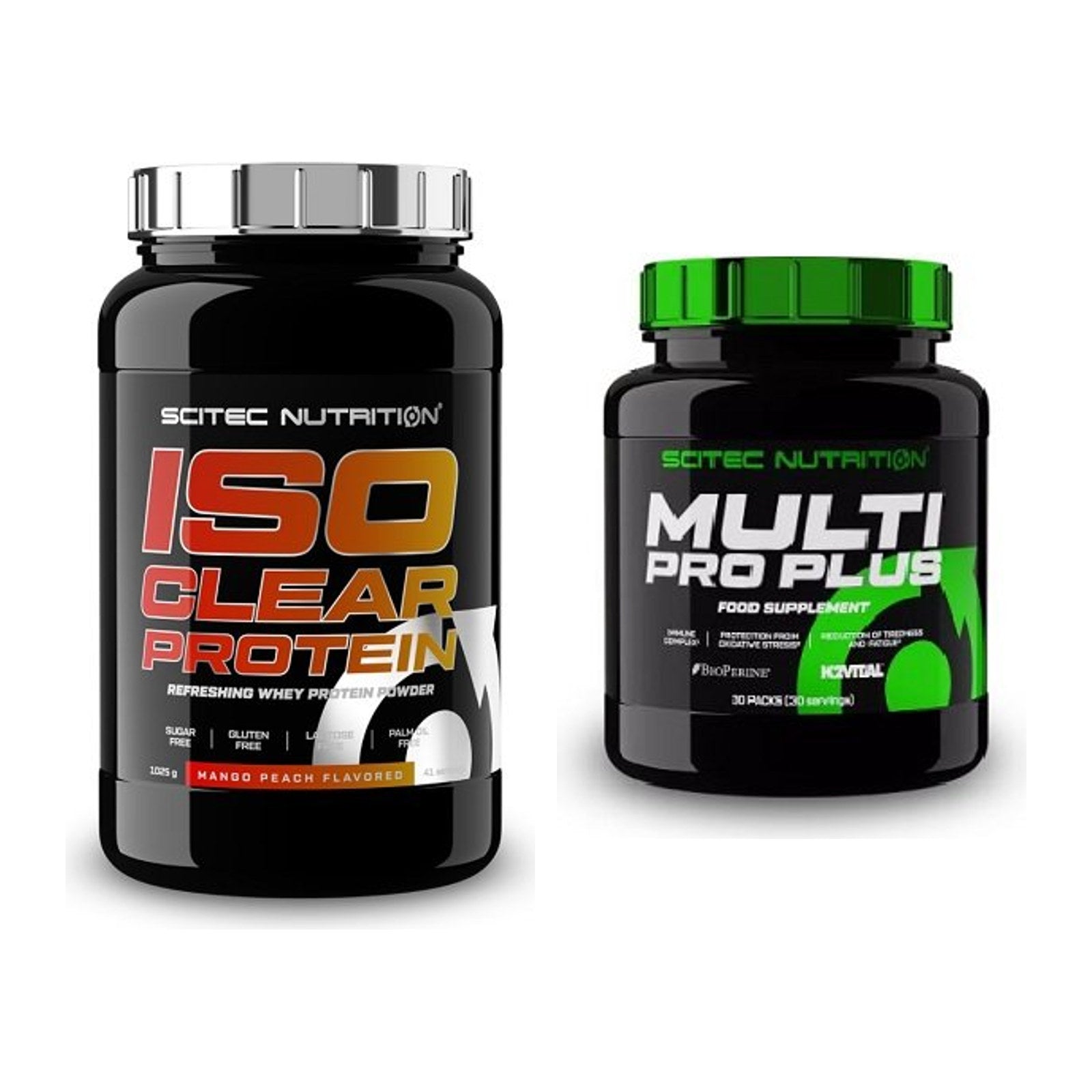 Basis-Set: Scitec IsoClear Protein + Scitec Multi Pro Plus 30 Packs – alle enthaltenen Artikel