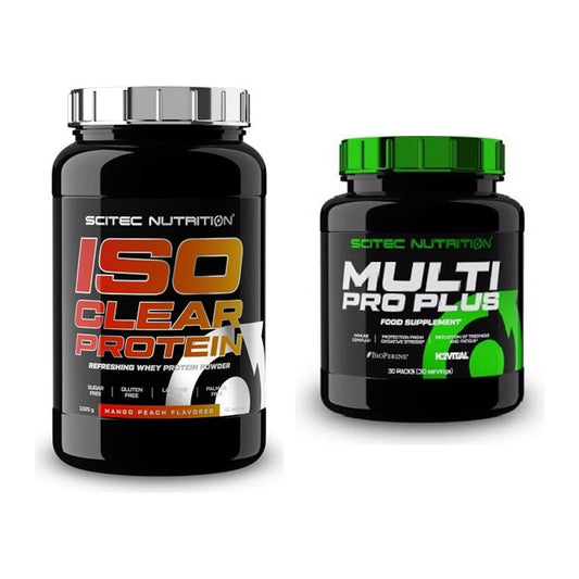Basis-Set: Scitec IsoClear Protein + Scitec Multi Pro Plus 30 Packs – alle enthaltenen Artikel