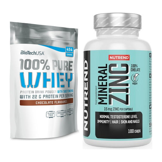 Basis-Set: BioTech 100% Pure Whey + Nutrend Zinc Chelate 15mg – alle enthaltenen Artikel