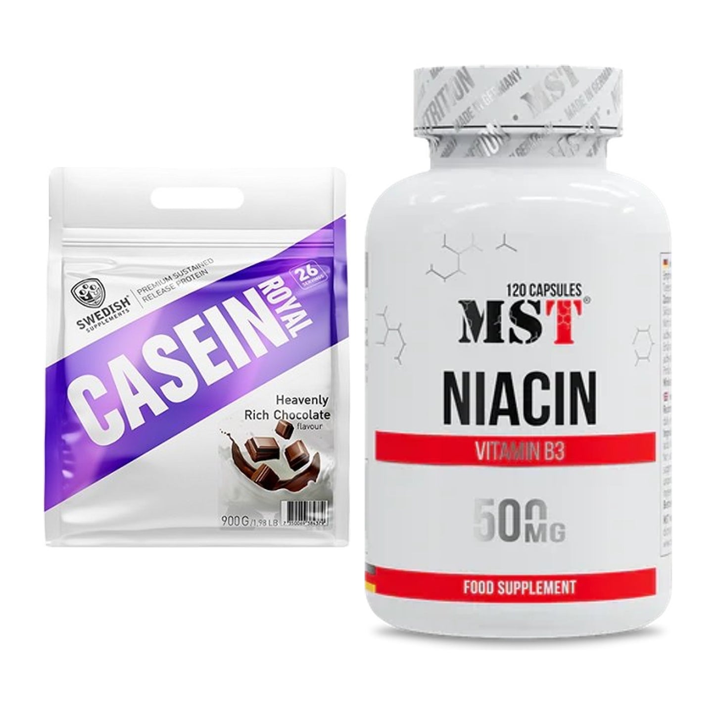 Basis-Set: Swedish Supplements Casein Royal + MST Niacin – alle enthaltenen Artikel