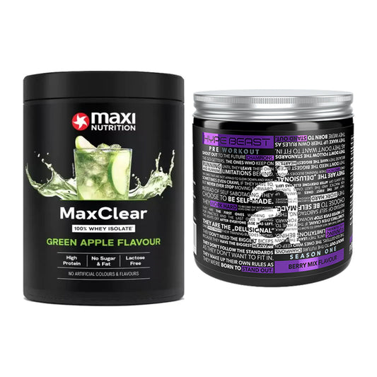 Basis-Set: MaxiNutrition MaxClear 100% Clear + Nanosupps Hype Beast – alle enthaltenen Artikel
