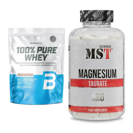 Basis-Set: BioTech 100% Pure Whey + MST Magnesium Taurat – alle enthaltenen Artikel
