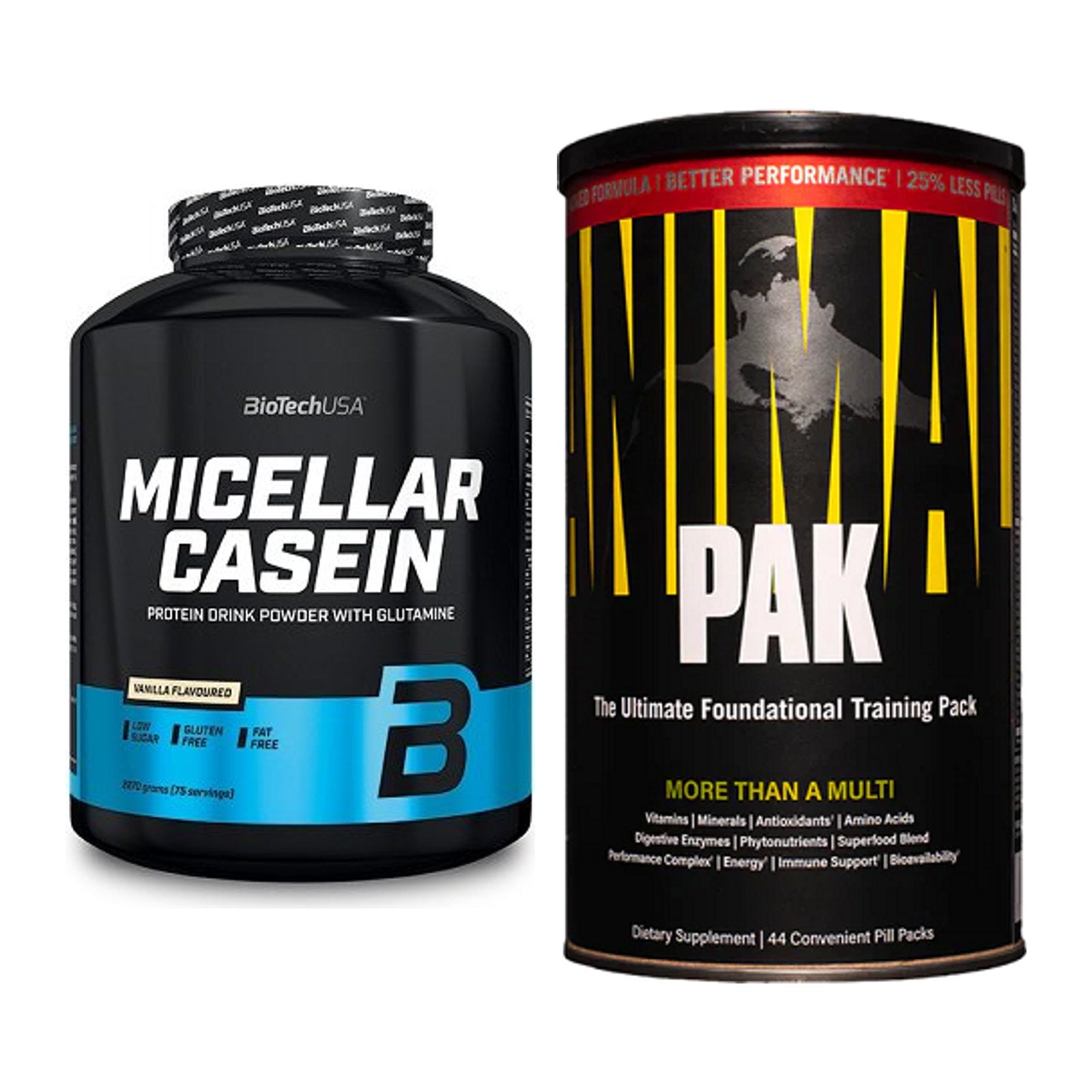 Basis-Set: BioTech Micellar Casein + Universal Animal Pak 44 Serv. – alle enthaltenen Artikel