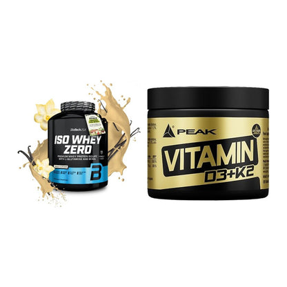 Basis-Set: BioTech Iso Whey Zero + Peak Vitamin D3+K2 120 Tabl. – alle enthaltenen Artikel