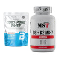 Basis-Set: BioTech 100% Pure Whey + MST Vitamin D3 + K2 + MK-7 – alle enthaltenen Artikel
