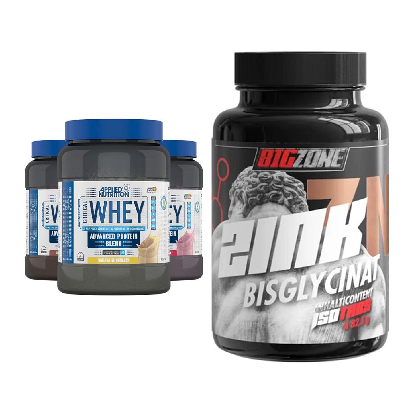 Basis-Set: Applied Nutrition Critical Whey + Big Zone Zink Bisglycinat – alle enthaltenen Artikel
